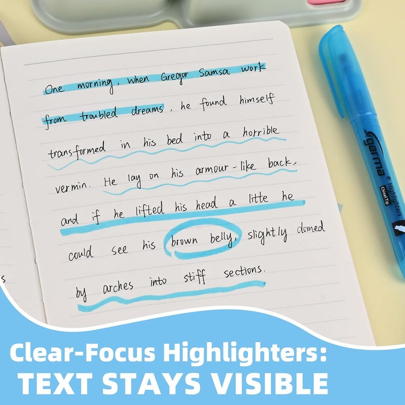 Cgerma Blue Highlighters 30 Pack, Chisel Tip Highlighter Bright Color, Dry Quickly, Smudge Proof Perfect for Students Adults Studying, Organizing, Coloring, Highlighting in Classroom, School, Office - Image 5
